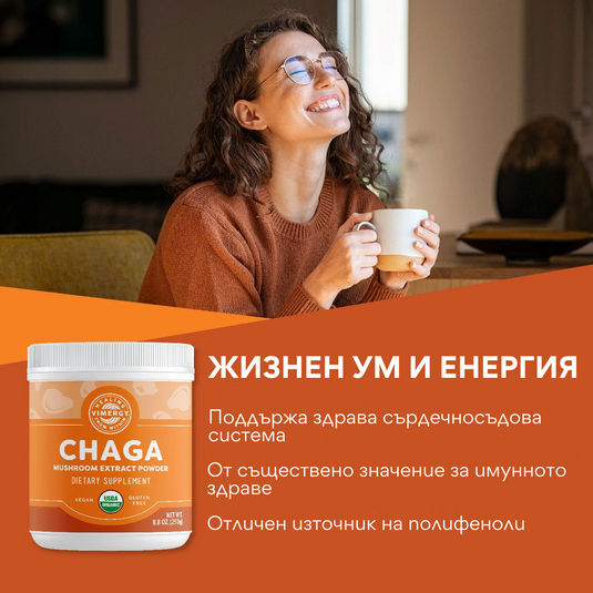 Органична чага, екстракт, 250 гр, Vimergy®