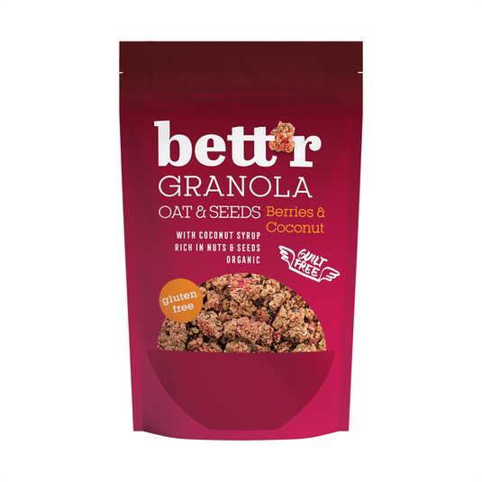 Βιολογική granola με μούρα και καρύδα, 300 γρ.